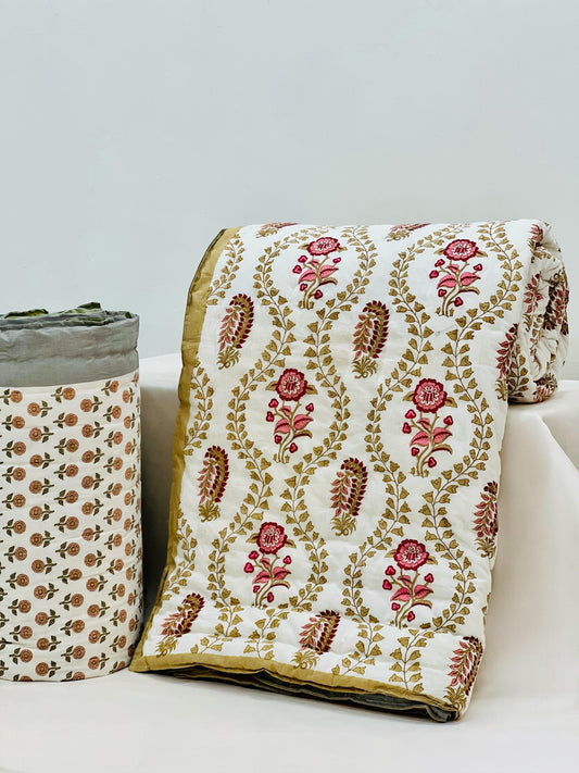 SootKatha – Handblock Printed King Size Quilt Razai
