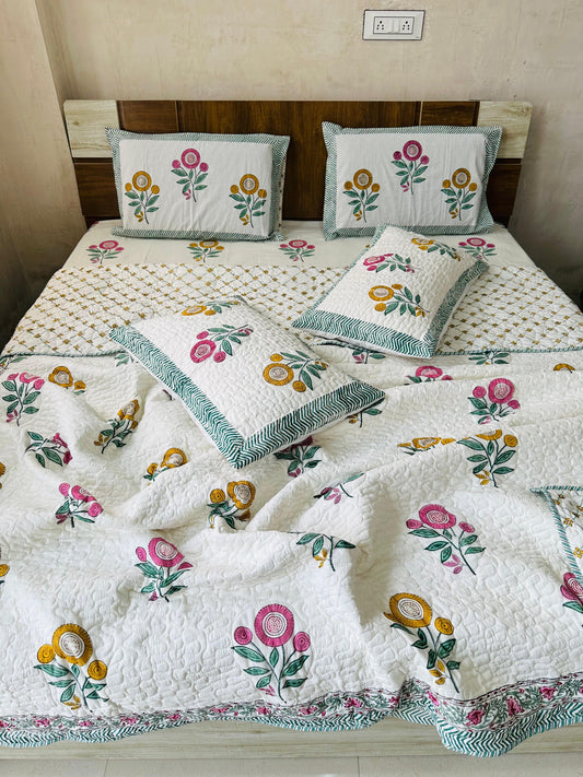 Raatrangi – Handblock Printed Double Comforter Set