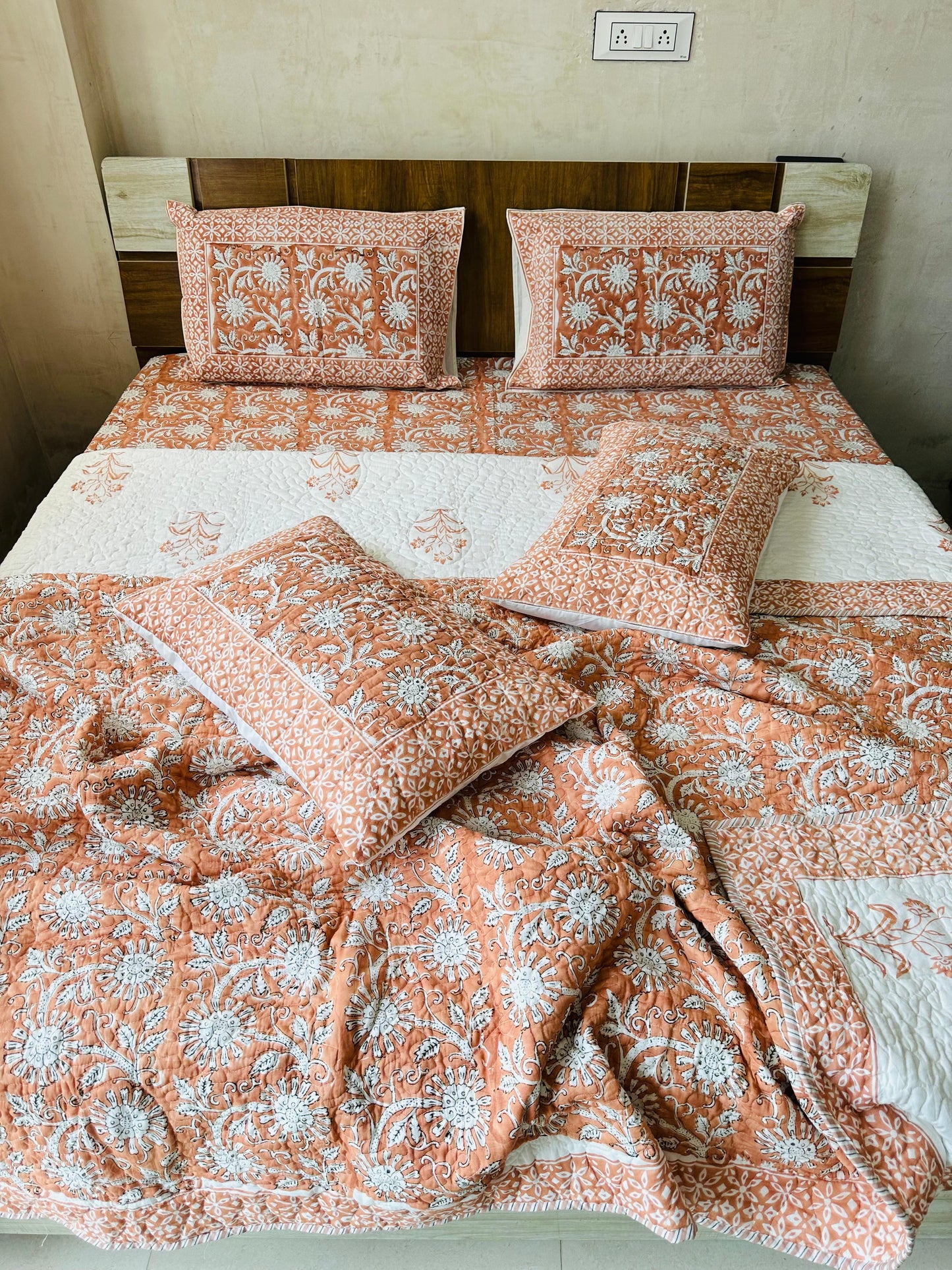 Mehek-e-Baag – Handblock Printed Double Comforter Set