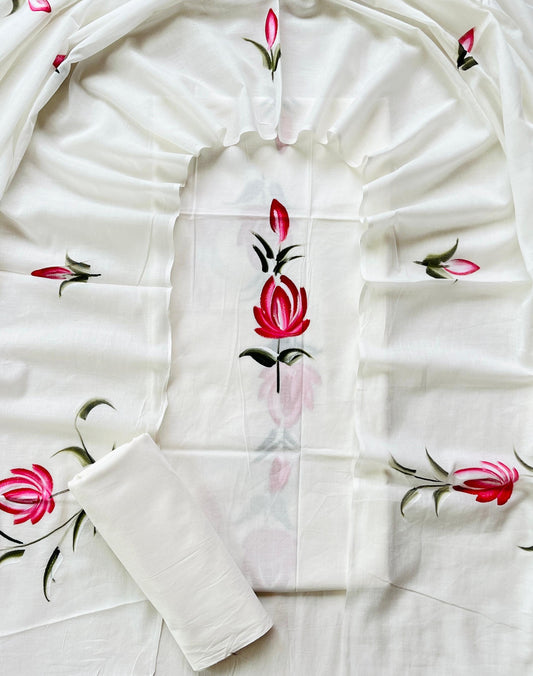 Gulaabo – Handblock Printed Cotton Suit Set with Mulmul Dupatta