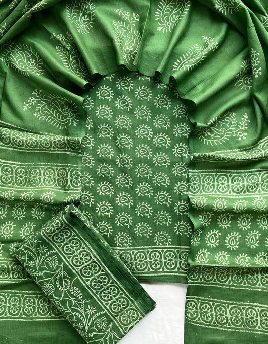 Mehek chhaap – Handblock Printed Cotton Suit Set with Mulmul Dupatta
