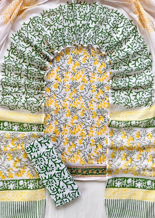 Chhap vaali – Handblock Printed Cotton Suit Set with Mulmul Dupatta
