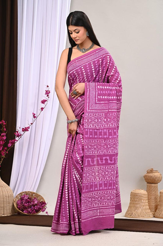 Tapasya Drape – Handblock Printed Cotton Mul Saree
