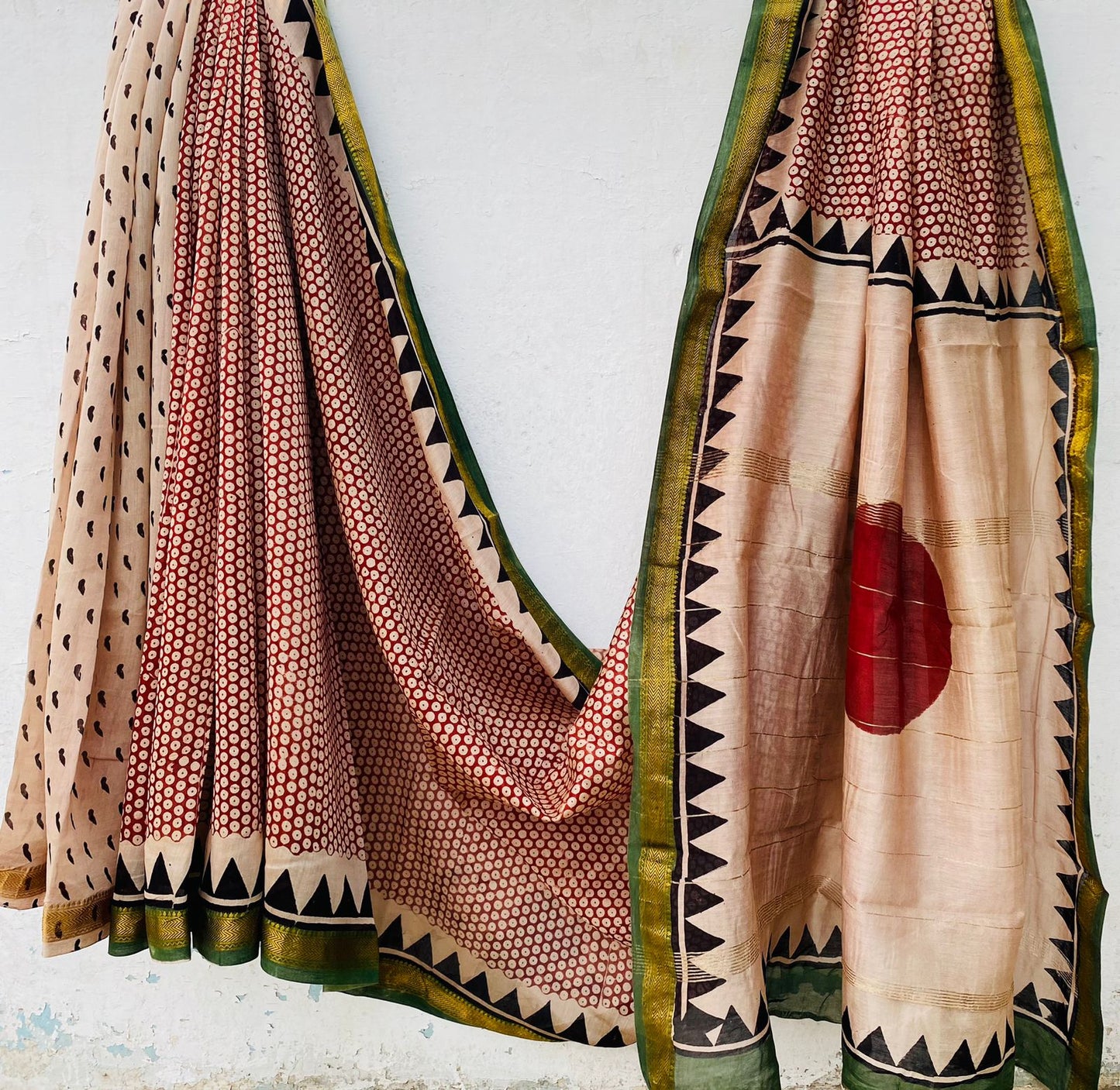 Neerja Weaves – Handblock Printed Maheshwari Silk Saree