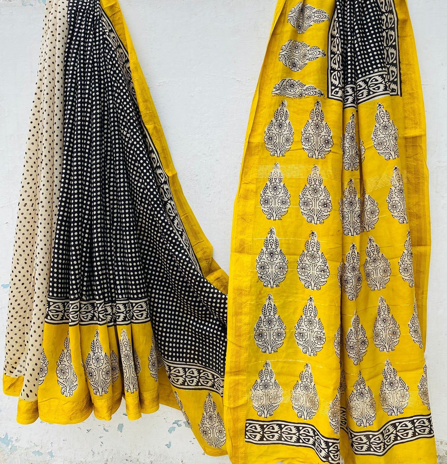 AanganLoom – Handblock Printed Maheshwari Silk Saree