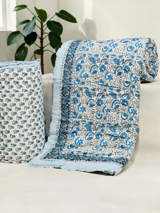 Bluedigo - Handblock Printed King Size Quilt Razai