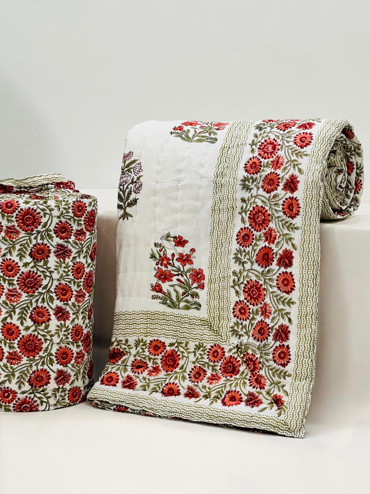 MehekRazai – Handblock Printed King Size Quilt Razai