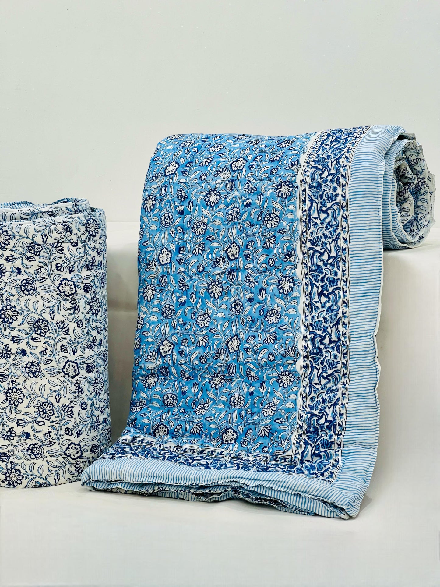 NeelSavera – Handblock Printed King Size Quilt Razai