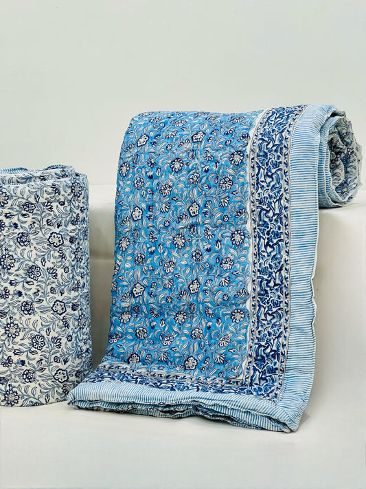 NeelSavera – Handblock Printed King Size Quilt Razai