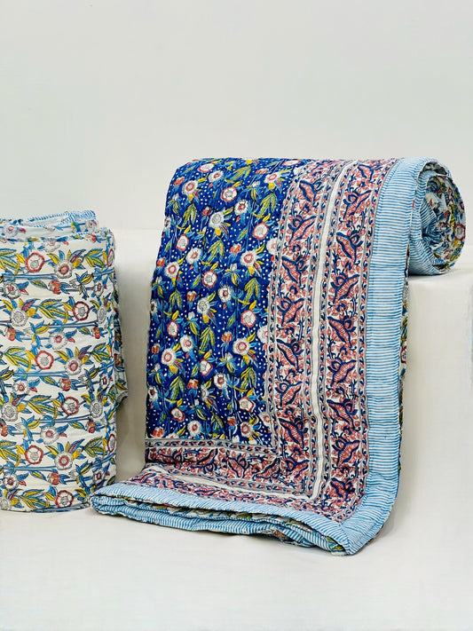 RangBaras – Handblock Printed King Size Quilt Razai