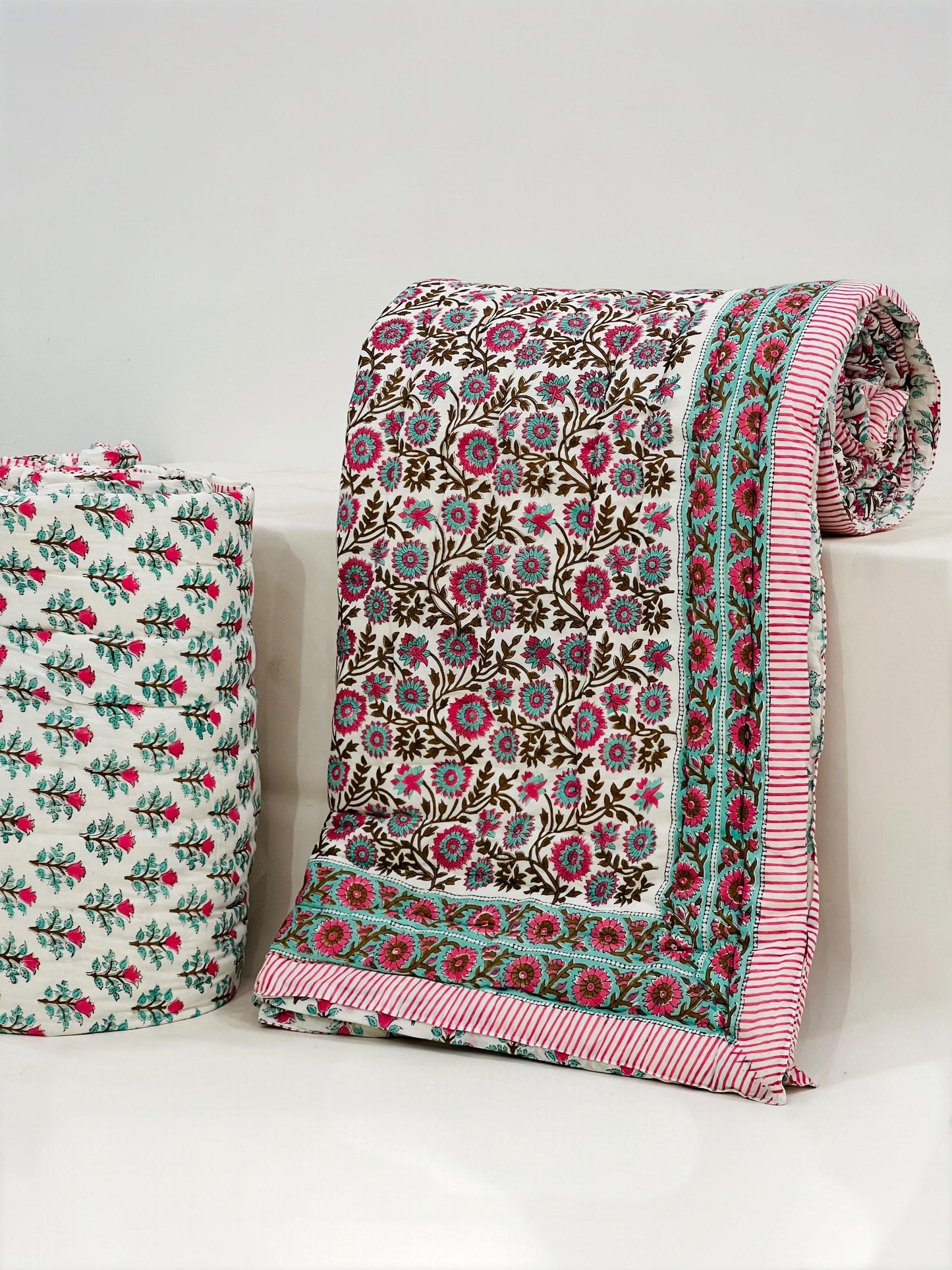 Lalbag Quilt – Handblock Printed King Size Quilt Razai