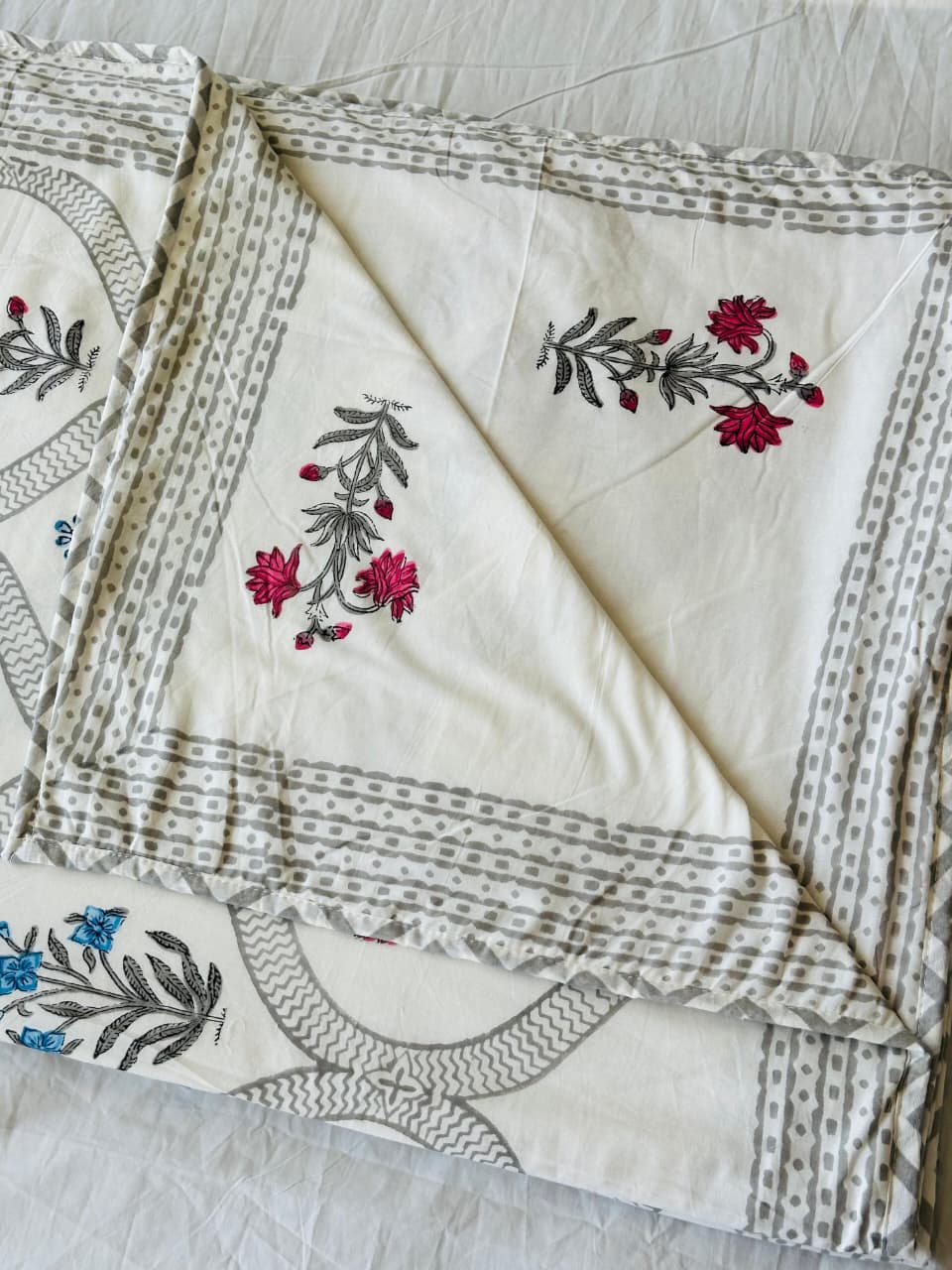 Gulmohar Dohar - Premium Handblock Printed King Size Dohar