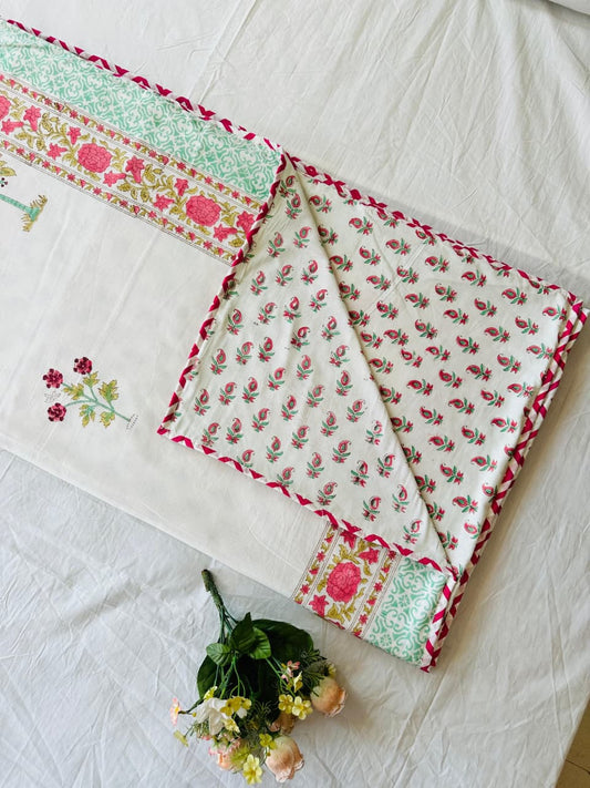 Bluezone Dohar - Premium Handblock Printed King Size Dohar