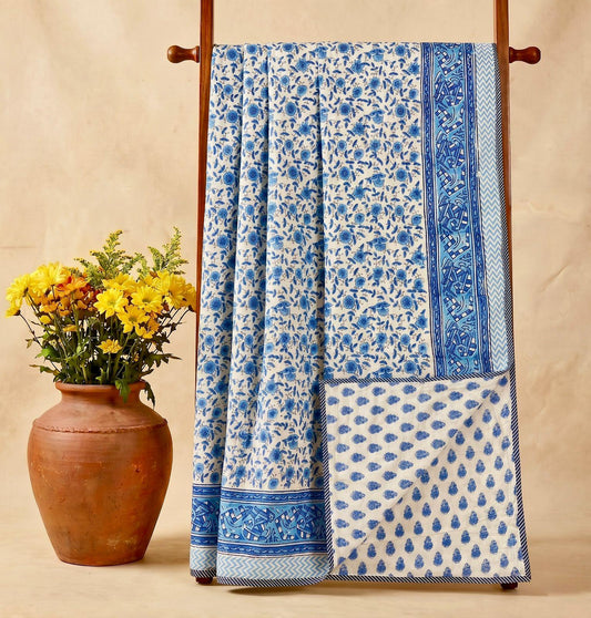 Lotus Garden  Dohar - Premium Handblock Printed King Size Dohar