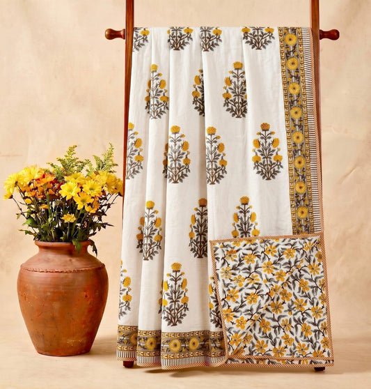Guldozi Ghar – Premium Handblock Printed King Size Dohar