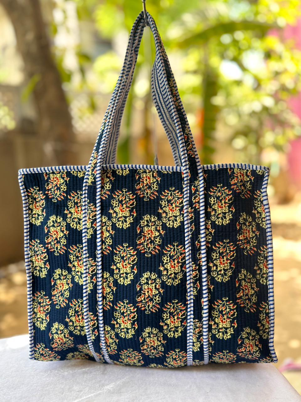 RangTote – Handblock Printed Quilted Tote Bag