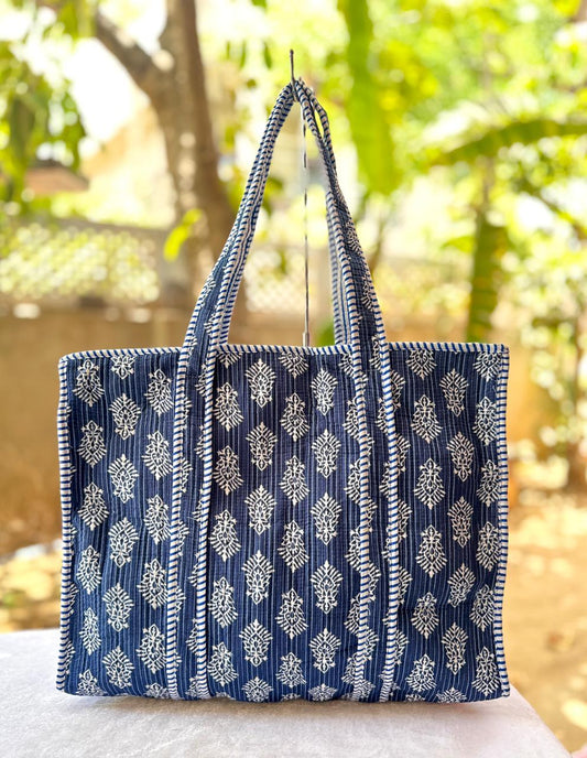 Totely Yours – Handblock Printed Quilted Tote Bag