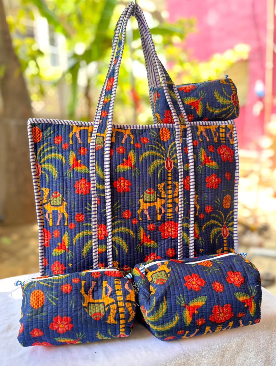 Pinkfery - Quilted Tote Bag Set