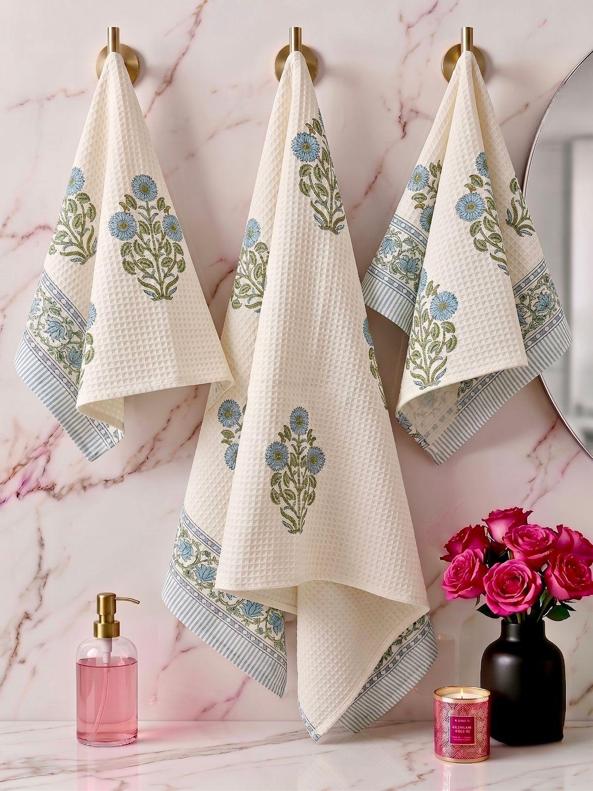 Lills - Handblock Printed Waffle Towel Set