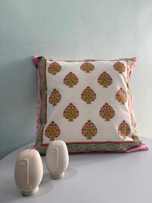 Yell Rose - Handblock Printed Cushion Cover Set