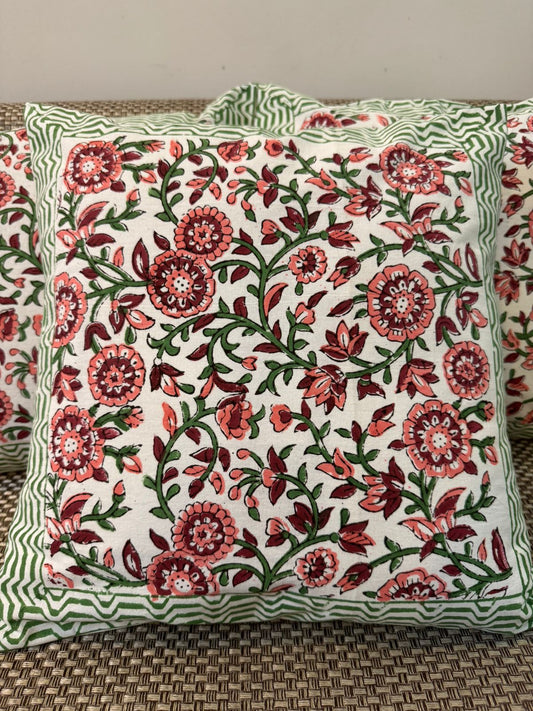 Bagheecha Rest - Handblock Printed Cushion Cover Set