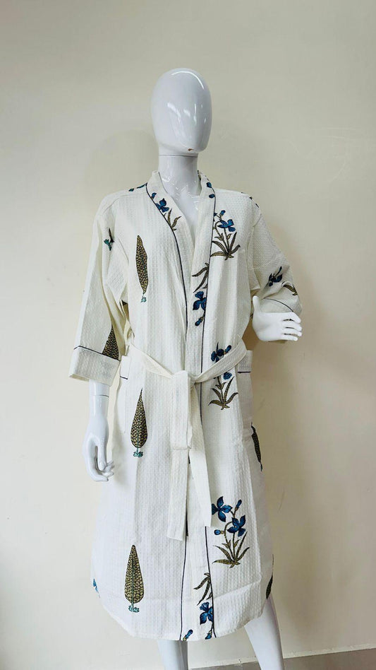 SaanjhSnug – Handblock Printed Unisex Bathrobe