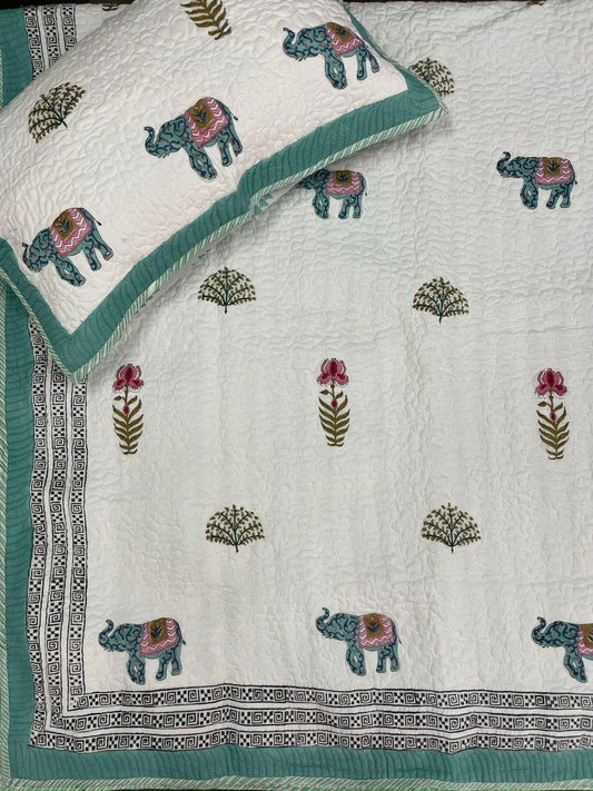 Eliflow - Handblock Quilted Bedcover Set