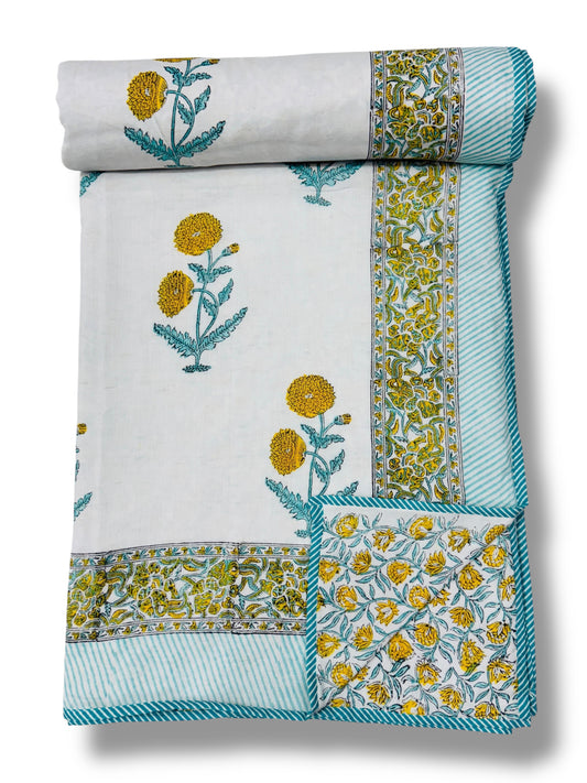 Gulmohar Dohar - Premium Handblock Printed King Size Dohar