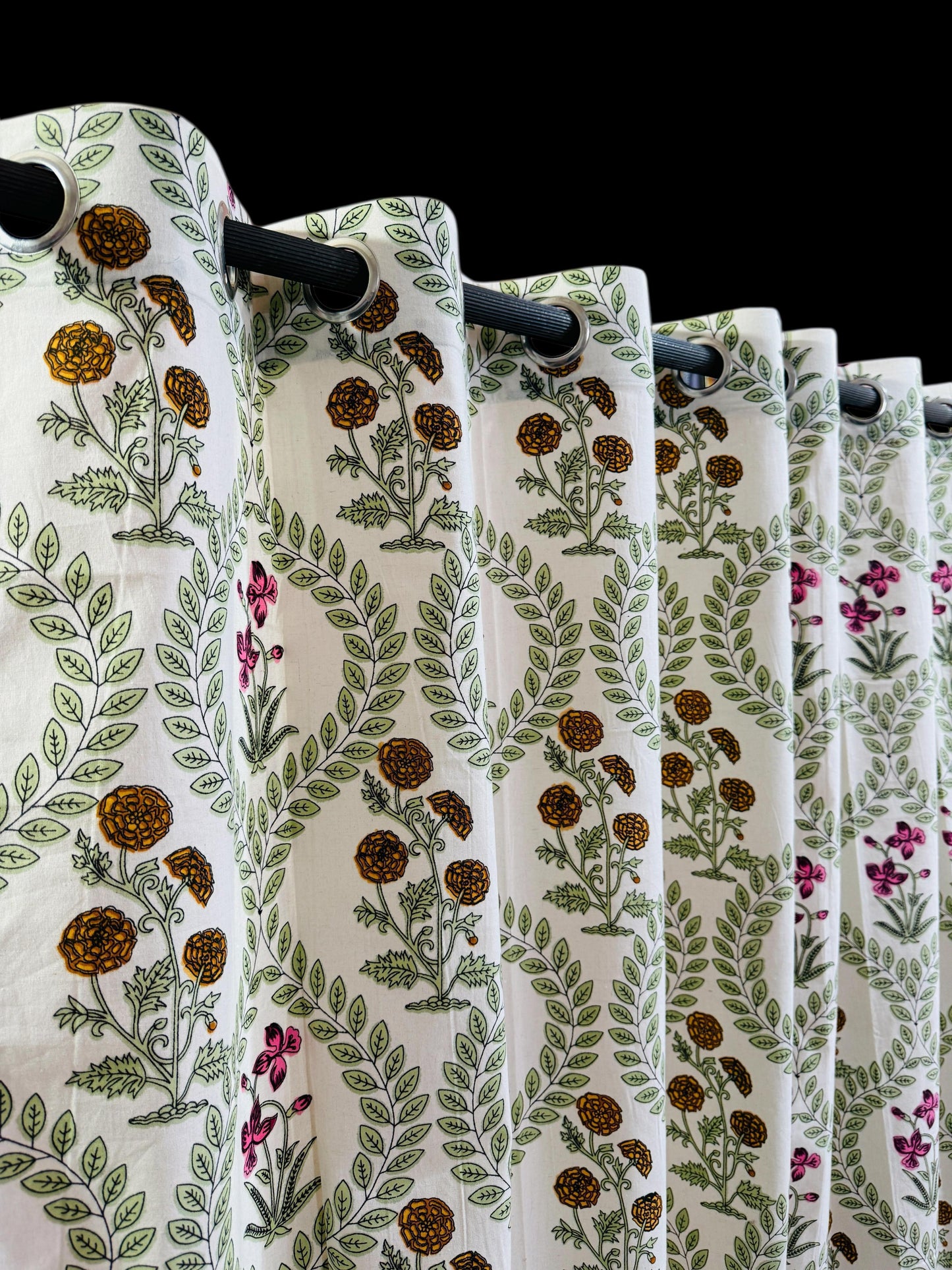 Chandni Panels – Handblock Printed Cotton Curtain Set