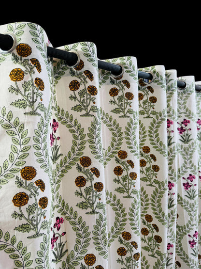 Chandni Panels – Handblock Printed Cotton Curtain Set