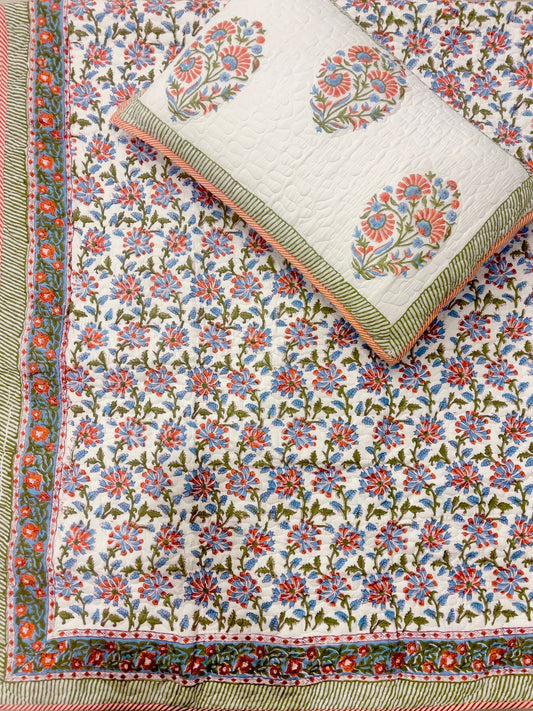 Mehak Layers – Handblock Quilted Bedcover Set