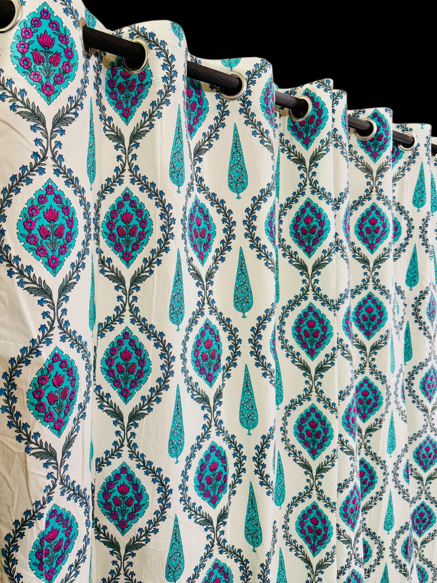 Jalutsav - Handblock Printed Cotton Curtain Set