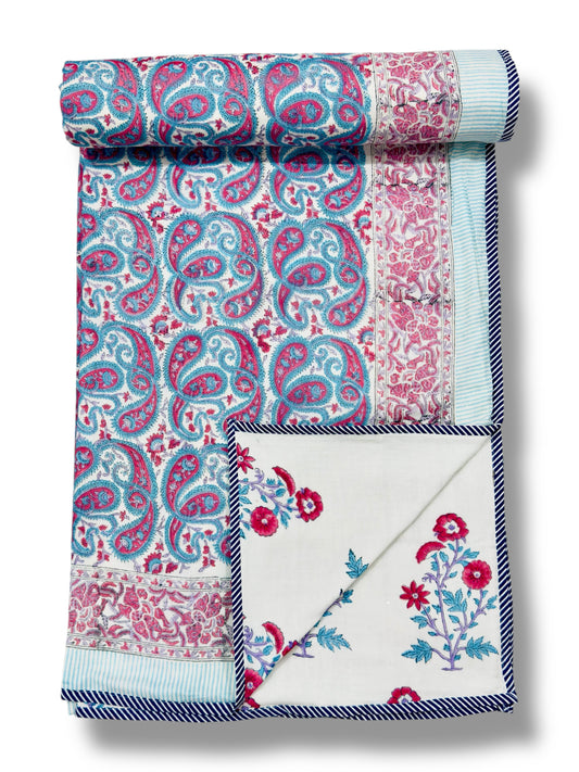 Khushaal Kalamkari – Premium Handblock Printed King Size Dohar