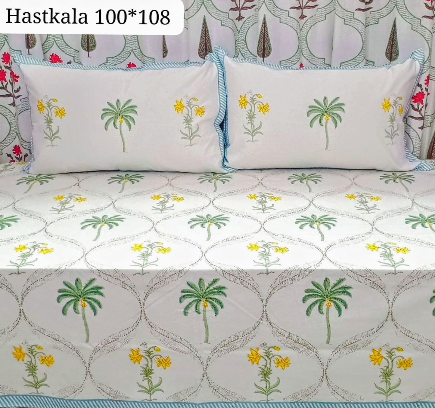 Radiant Glow Handblock Printed Bedsheet
