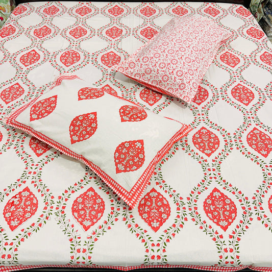 Moonlit Garden Handblock Printed Bedsheet