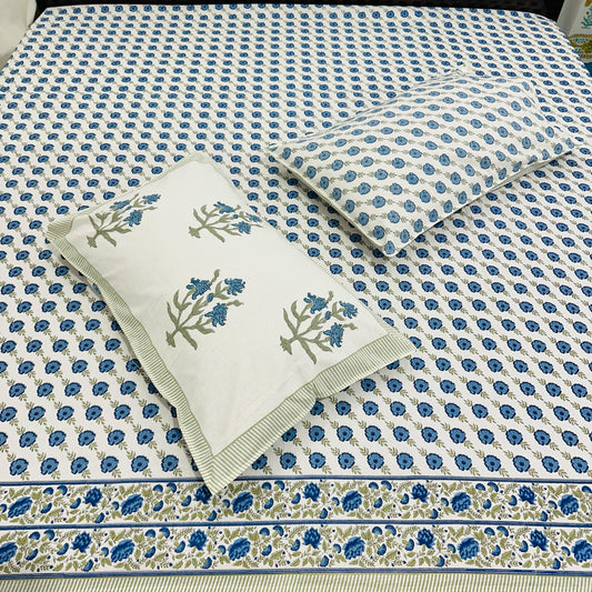 Neel Tara | Handblock Printed Double Bedsheet Set