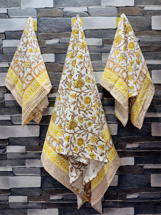 Katha Blocks – Handblock Printed Waffle Towel Set