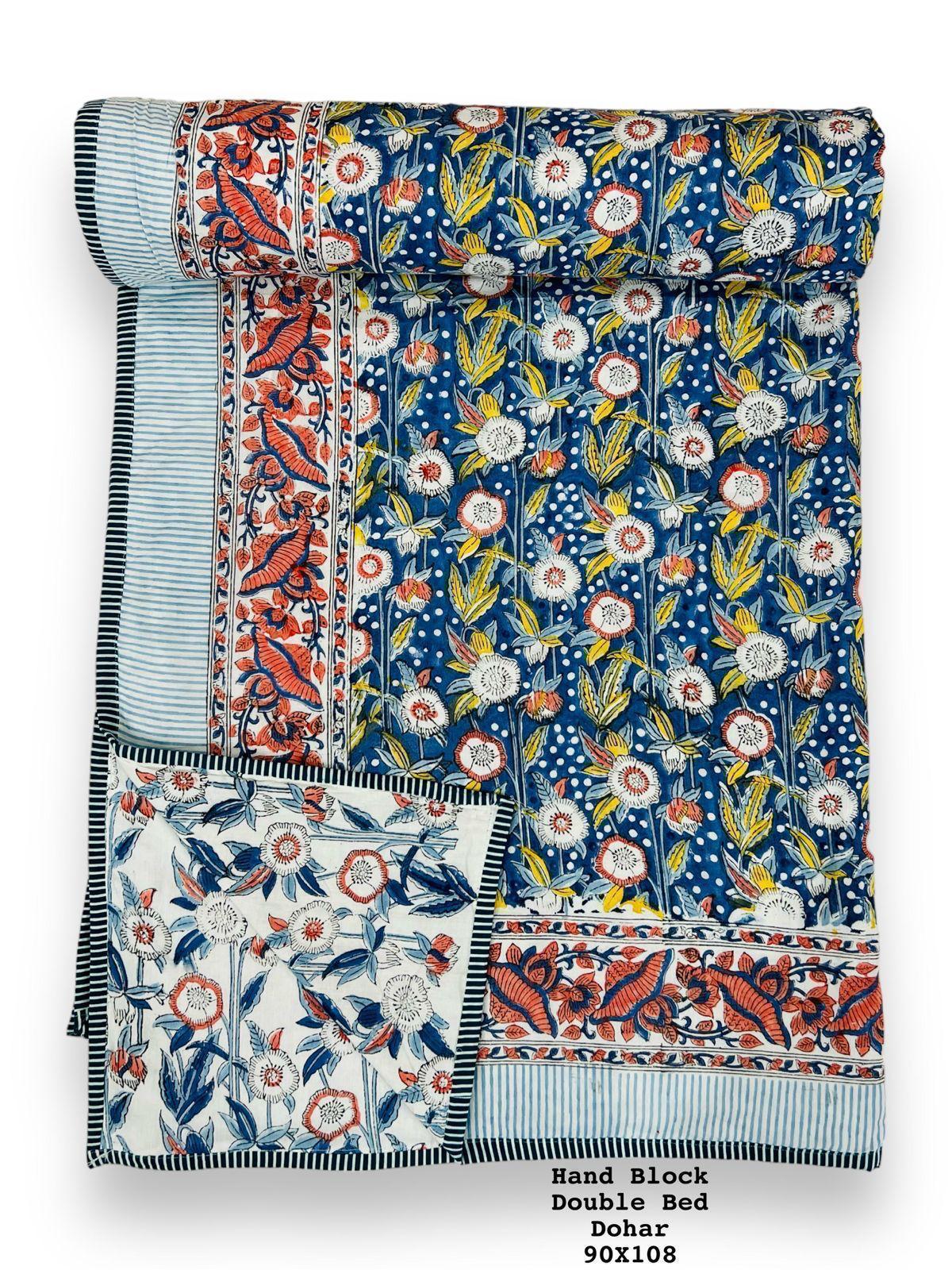 Bluezone Dohar - Premium Handblock Printed King Size Dohar