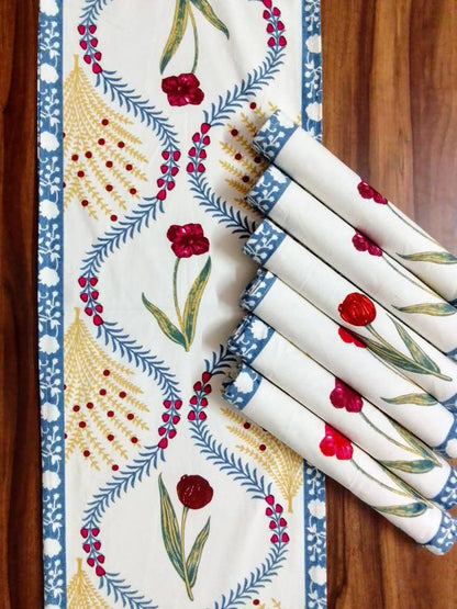 Flooi - Handblock Printed 6-Seater Dining Table Set