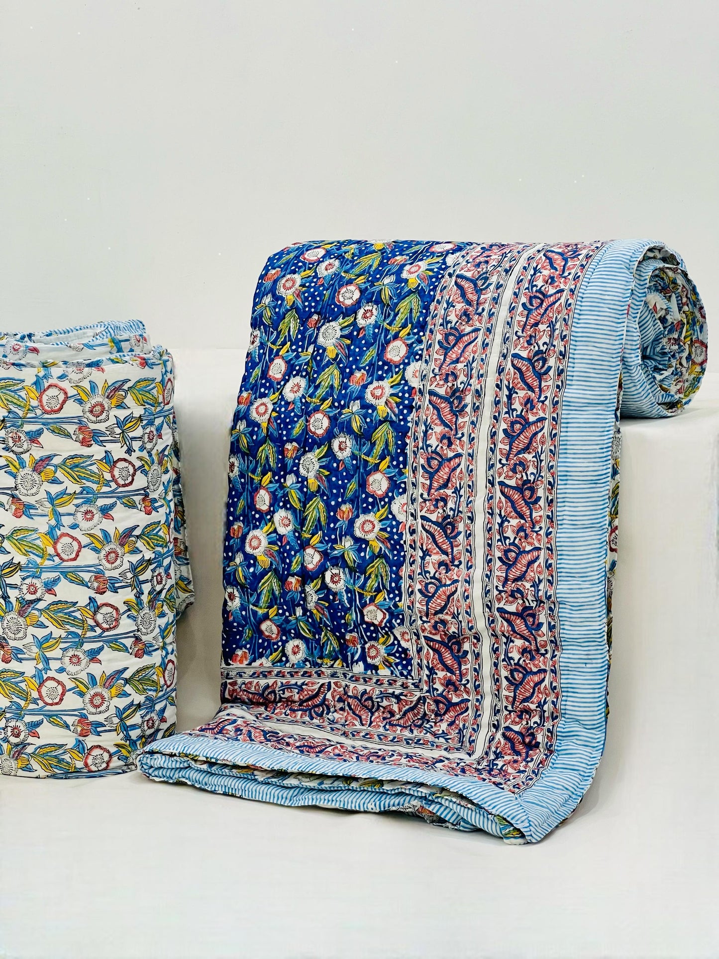 Bluedigo - Handblock Printed King Size Quilt Razai