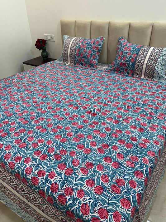 Bloom flower Double Bedsheet 90x108
