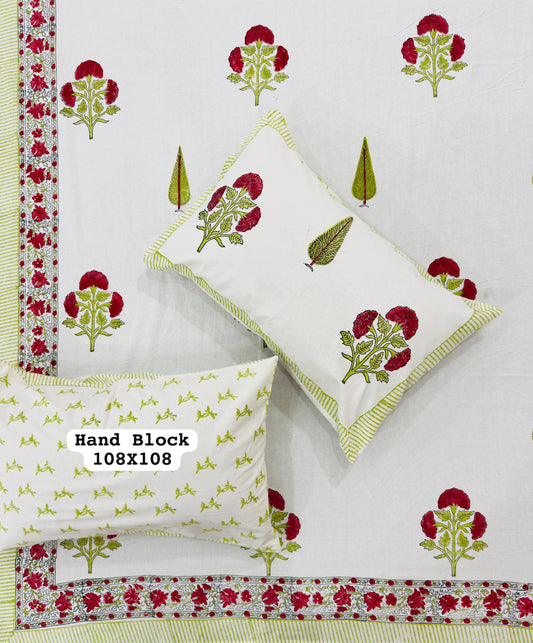Golden Horizon Handblock Printed Bedsheet