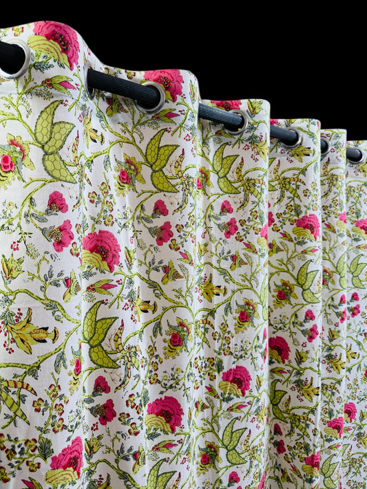 Kala Curtains – Handblock Printed Cotton Curtain Set