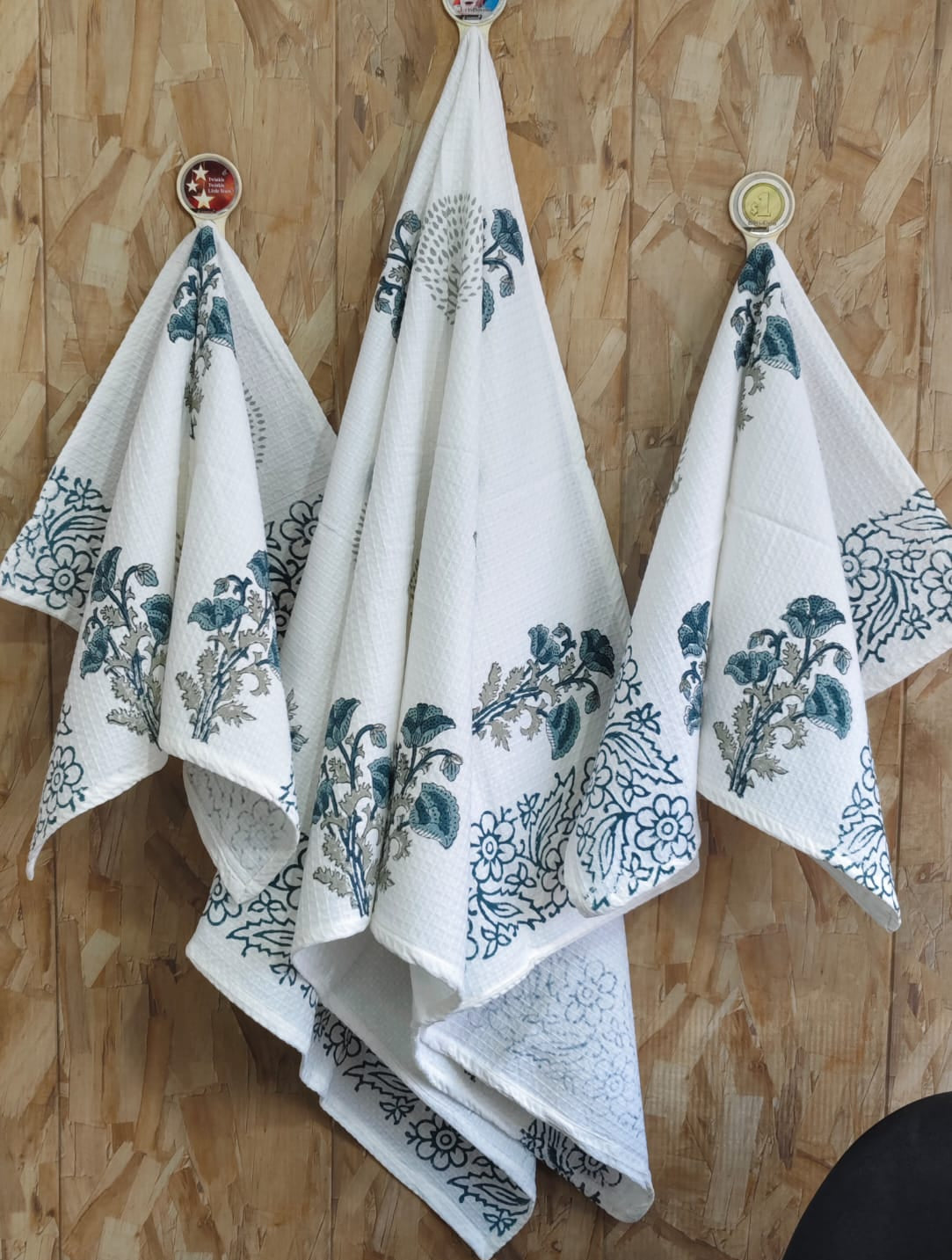 Rajbagh - Handblock Printed Waffle Towel Set