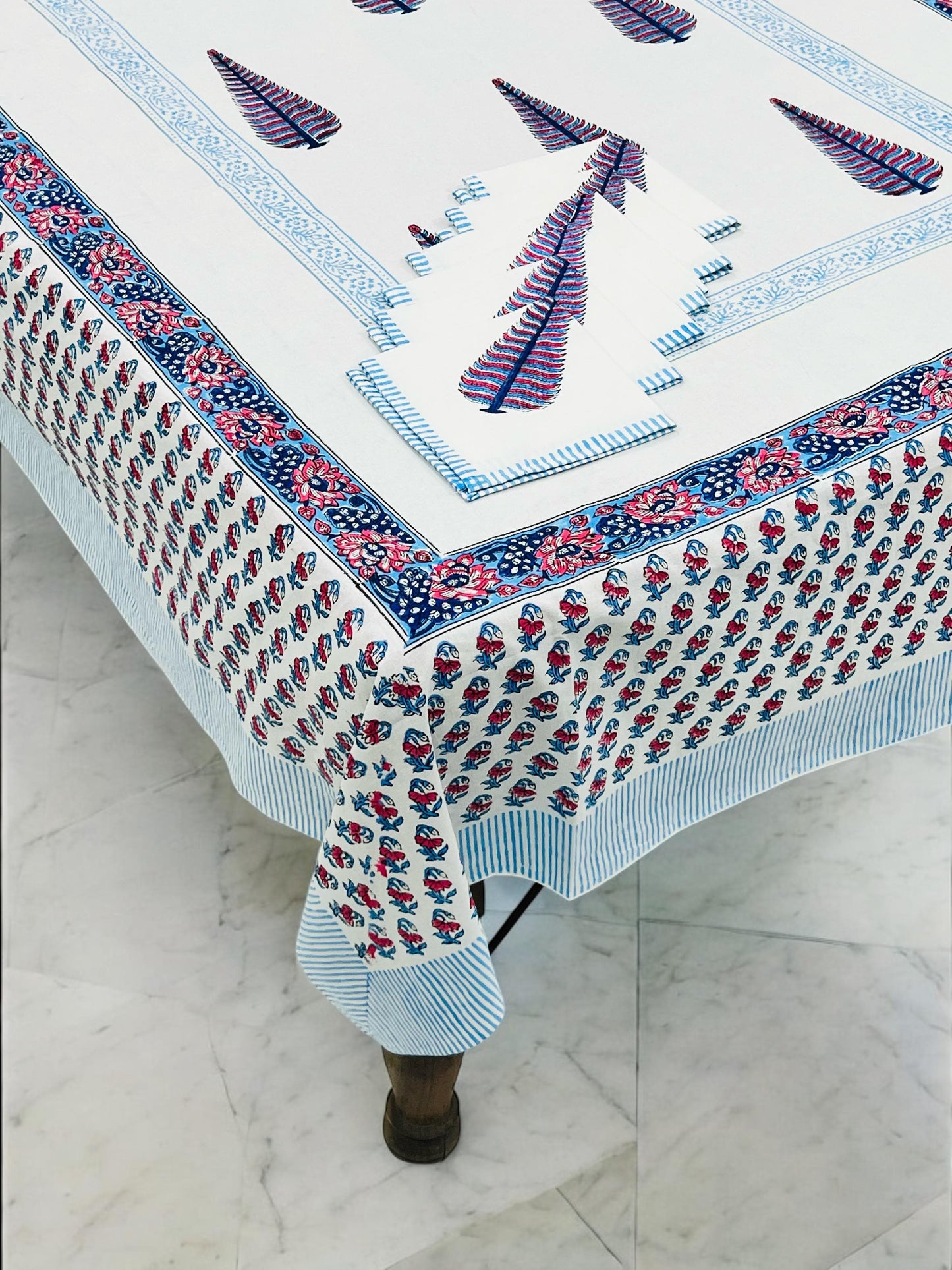 Lawazmi - Handblock Printed Dining Table Cover Set