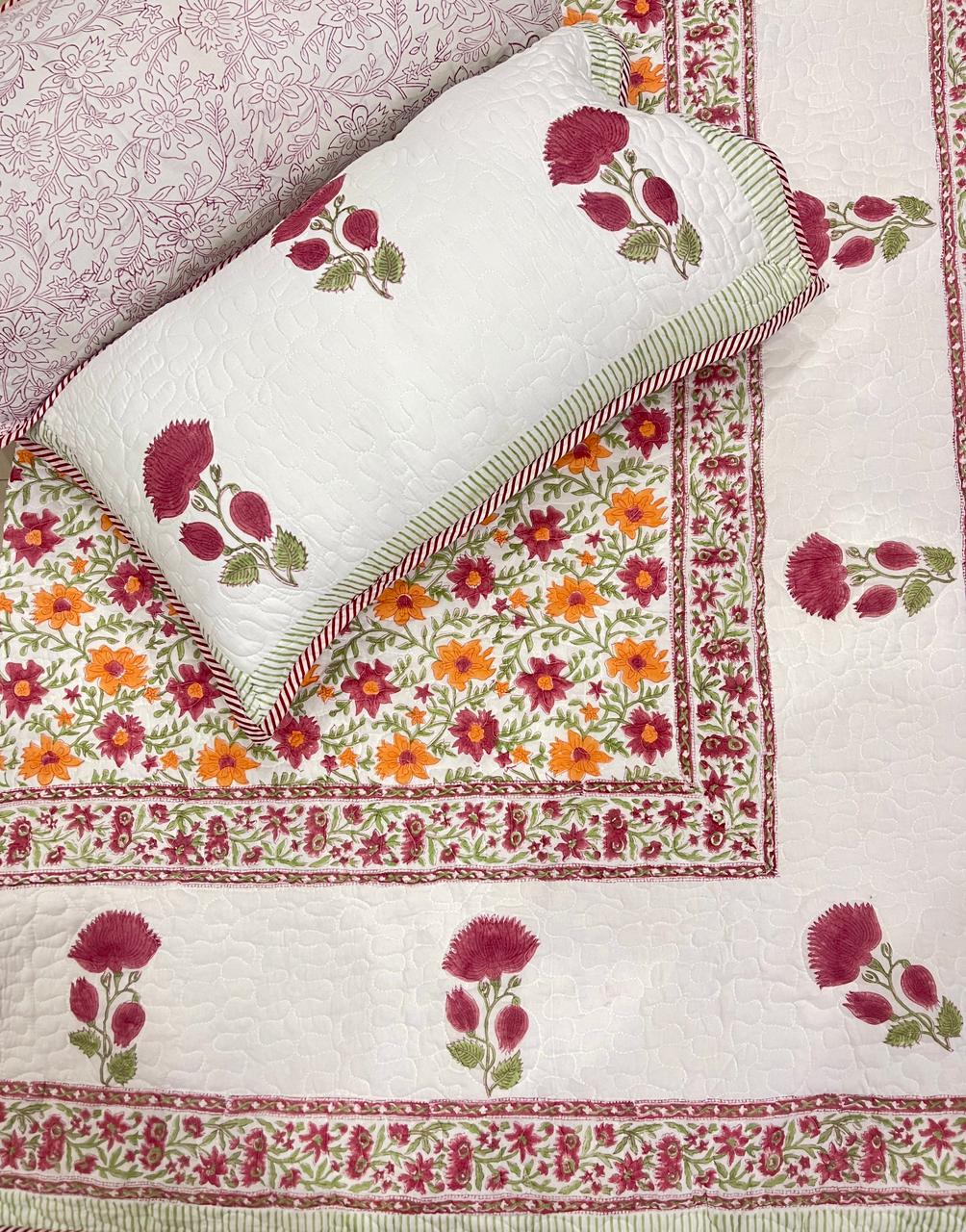 Biba - Handblock Quilted Bedcover Set