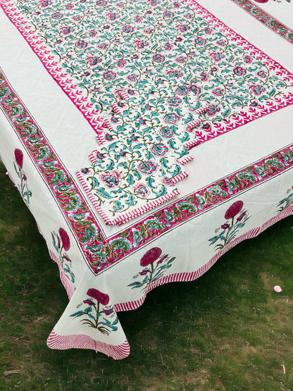 Karibari - Handblock Printed Dining Table Cover Set