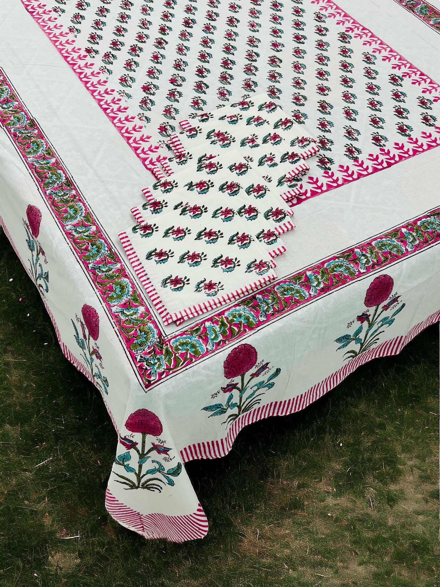 Rangragini - Handblock Printed Dining Table Cover Set