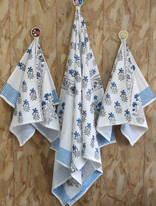 Lills - Handblock Printed Waffle Towel Set