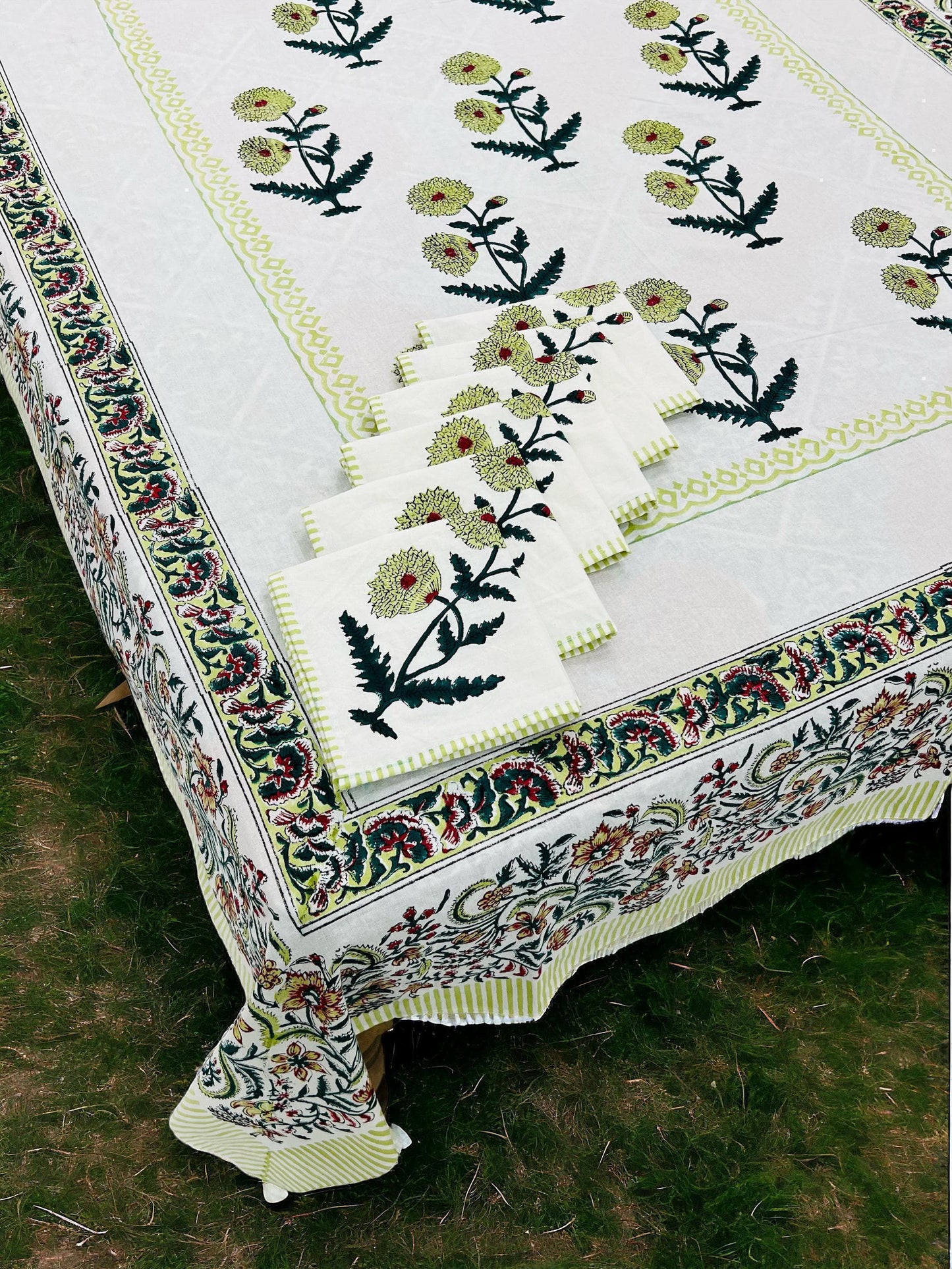 Dawat E Khas - Handblock Printed Dining Table Cover Set